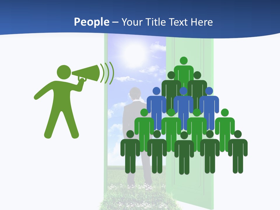 A Man Standing In Front Of A Green Door PowerPoint Template