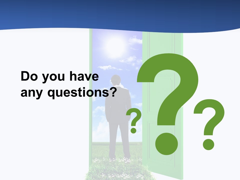 A Man Standing In Front Of A Green Door PowerPoint Template