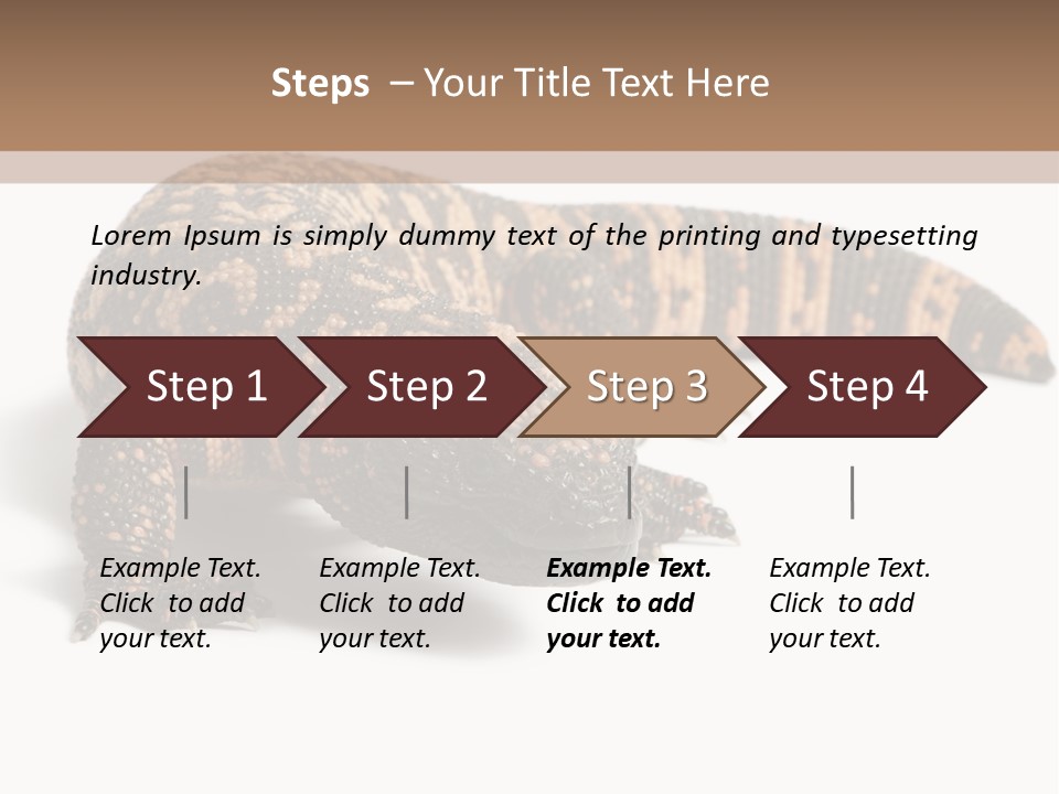 A Brown And Black Lizard On A White Background PowerPoint Template