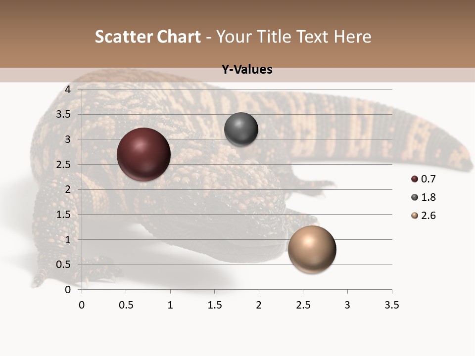 A Brown And Black Lizard On A White Background PowerPoint Template