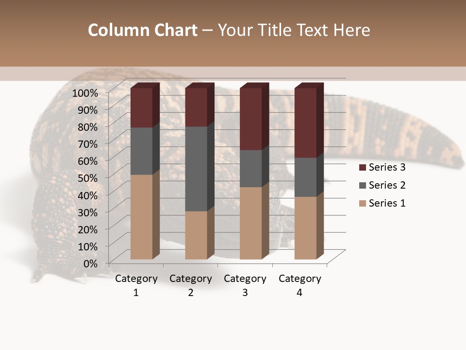 A Brown And Black Lizard On A White Background PowerPoint Template