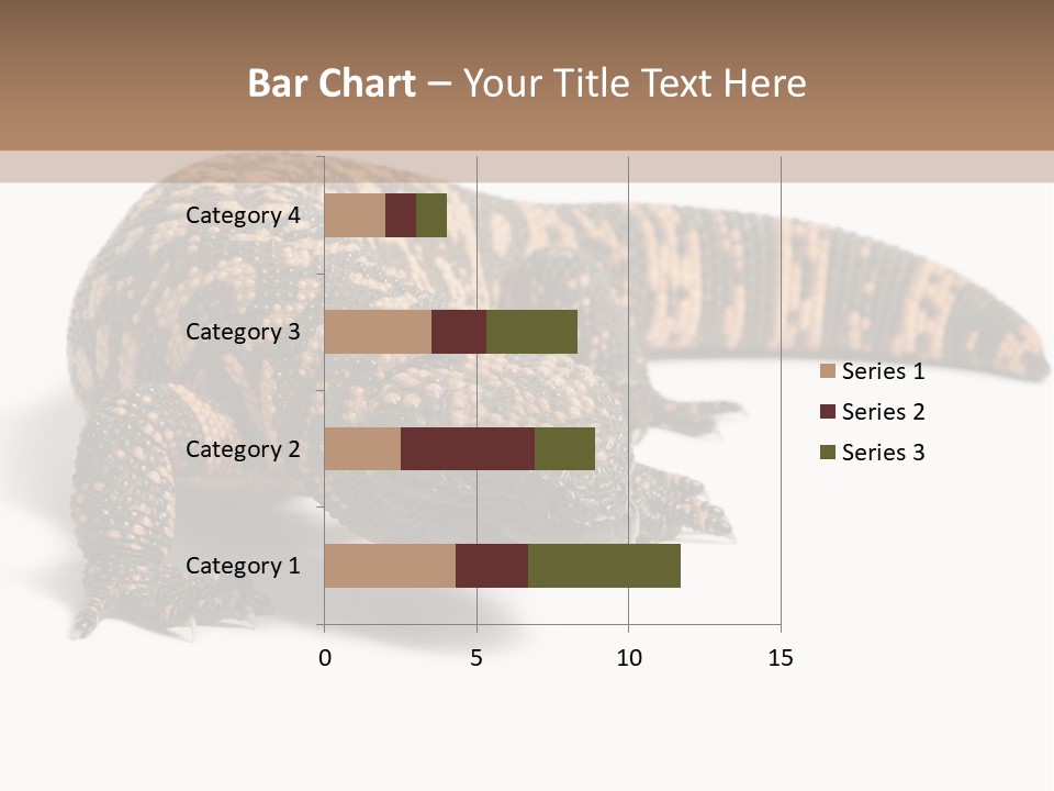 A Brown And Black Lizard On A White Background PowerPoint Template