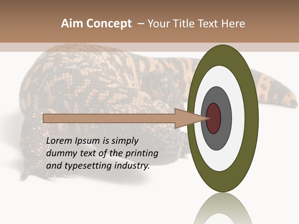 A Brown And Black Lizard On A White Background PowerPoint Template