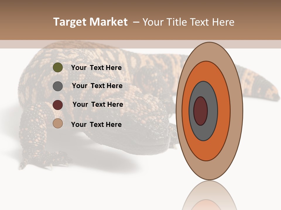 A Brown And Black Lizard On A White Background PowerPoint Template