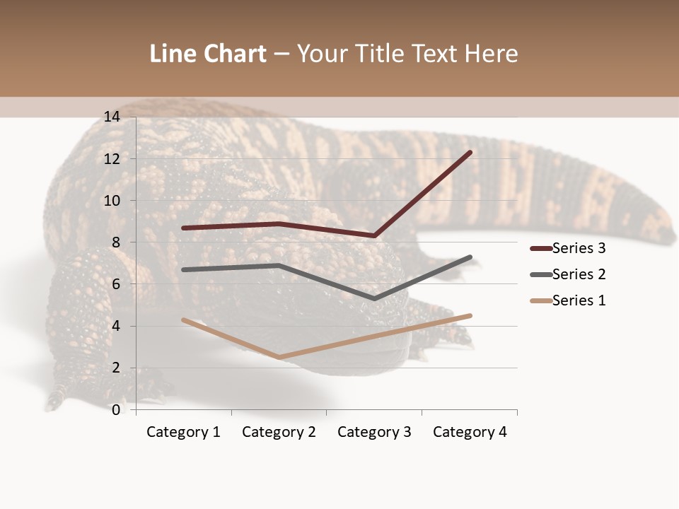 A Brown And Black Lizard On A White Background PowerPoint Template