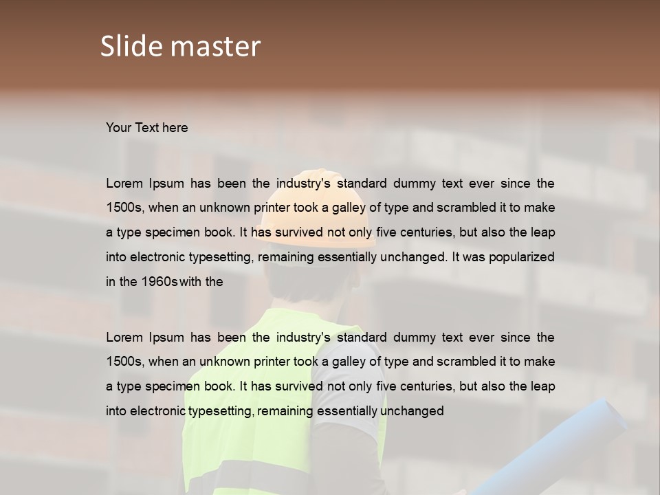 A Man In A Yellow Safety Vest And Hard Hat PowerPoint Template