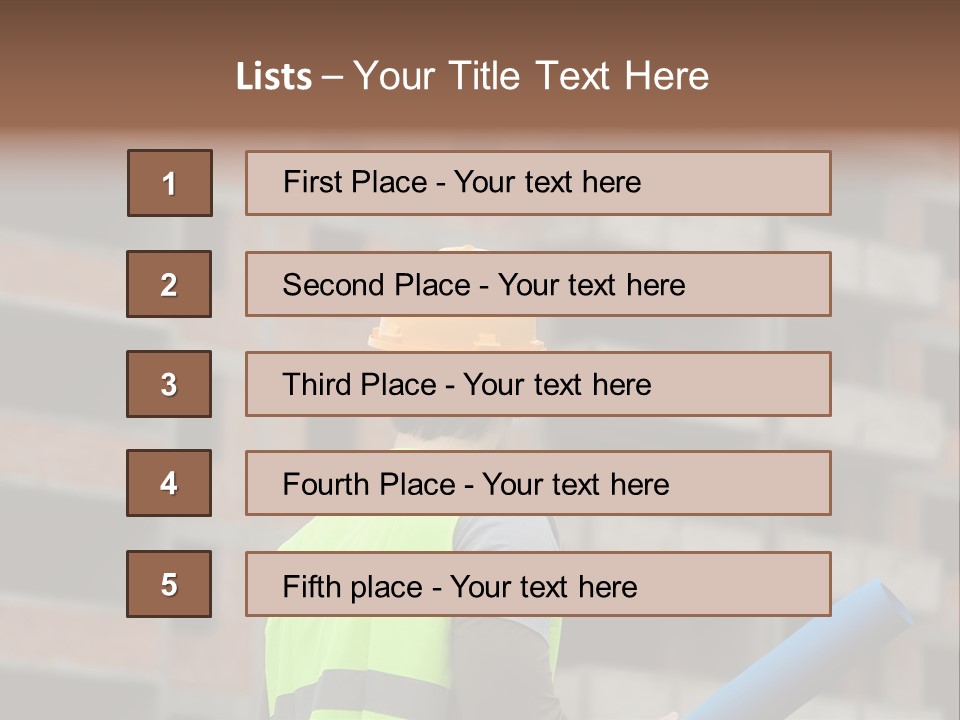 A Man In A Yellow Safety Vest And Hard Hat PowerPoint Template