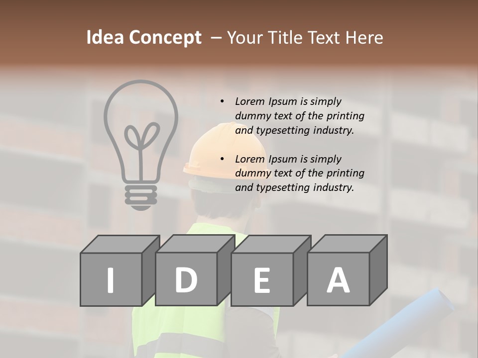 A Man In A Yellow Safety Vest And Hard Hat PowerPoint Template