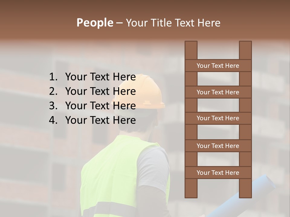 A Man In A Yellow Safety Vest And Hard Hat PowerPoint Template