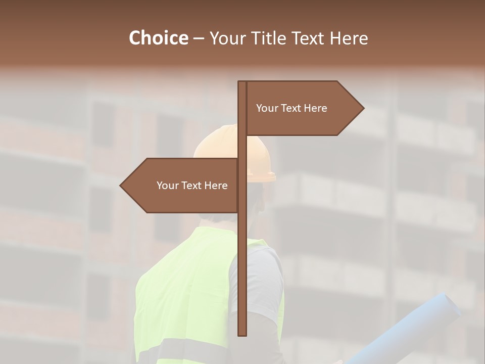 A Man In A Yellow Safety Vest And Hard Hat PowerPoint Template