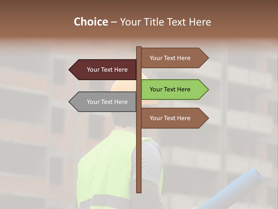 A Man In A Yellow Safety Vest And Hard Hat PowerPoint Template