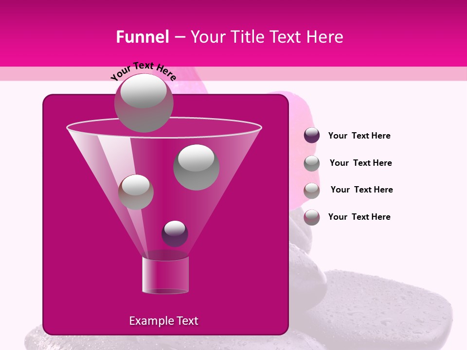 A Pink Flower Sitting On Top Of Black Rocks PowerPoint Template