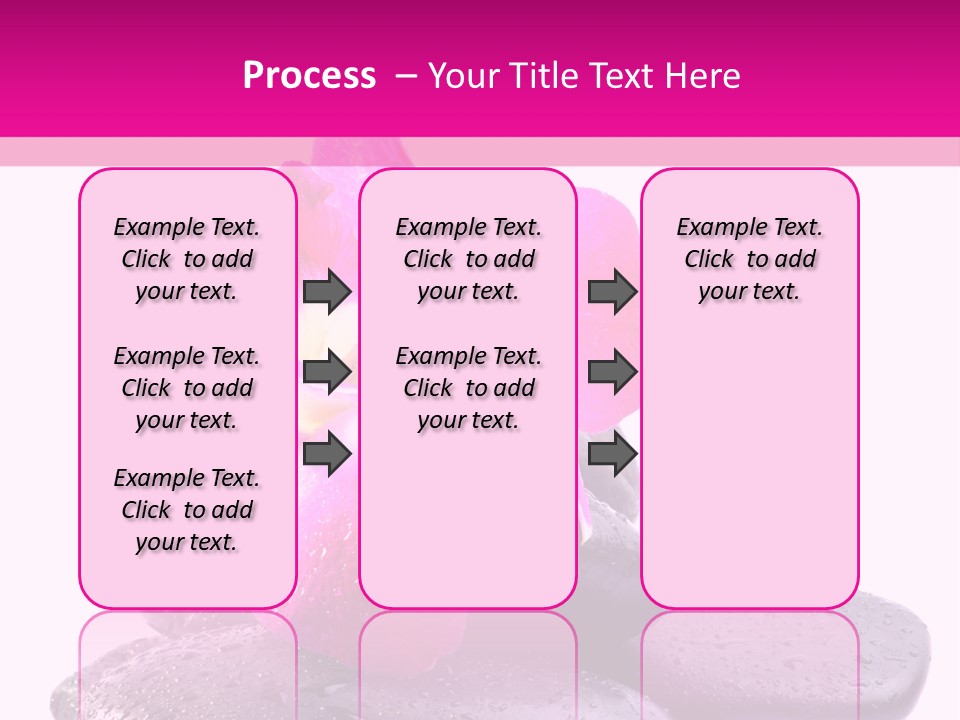 A Pink Flower Sitting On Top Of Black Rocks PowerPoint Template