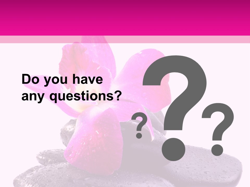 A Pink Flower Sitting On Top Of Black Rocks PowerPoint Template