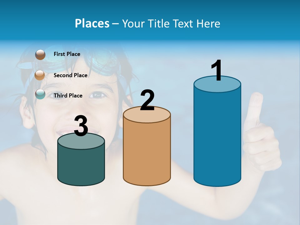 A Young Boy In A Swimming Pool Giving A Thumbs Up PowerPoint Template