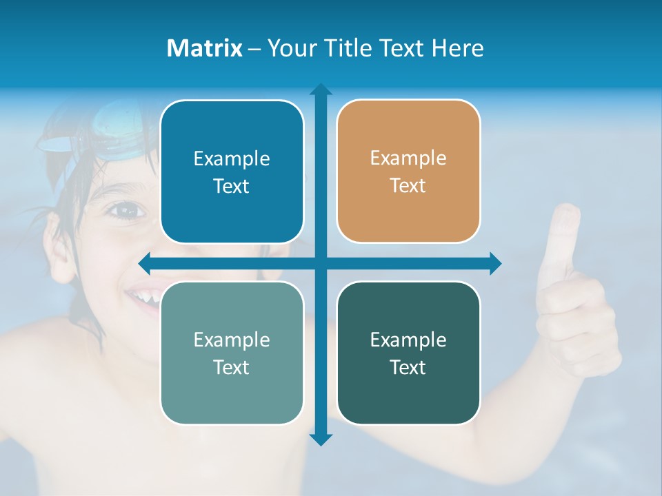 A Young Boy In A Swimming Pool Giving A Thumbs Up PowerPoint Template