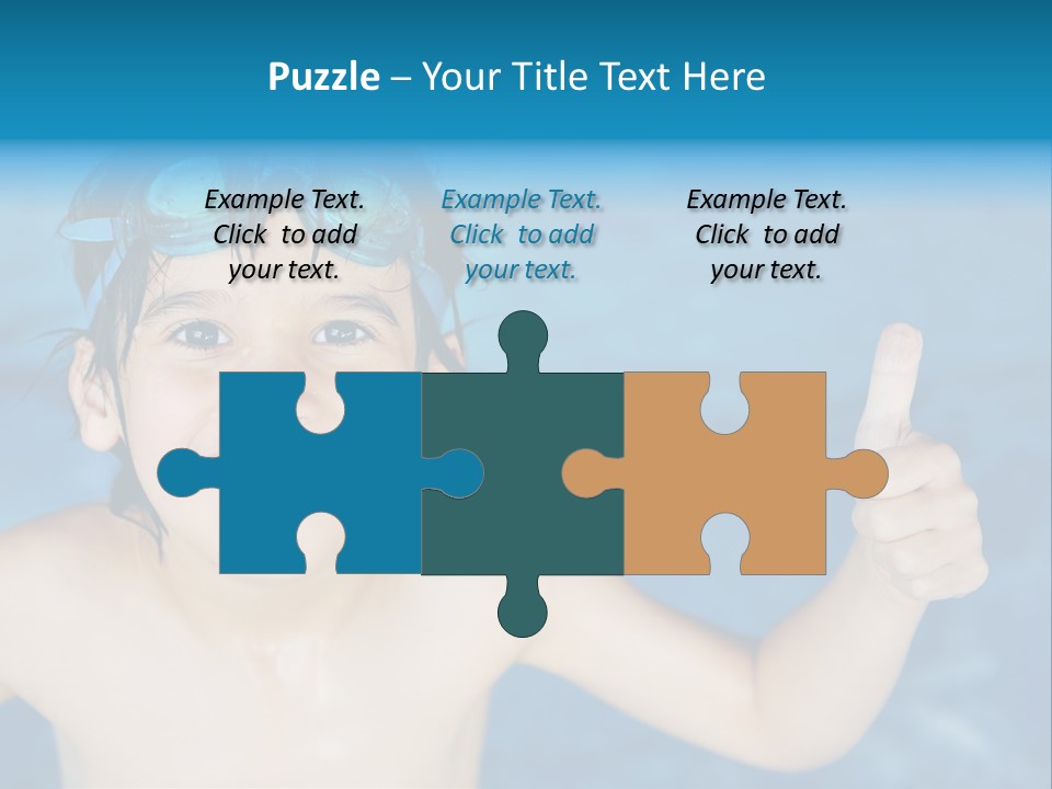 A Young Boy In A Swimming Pool Giving A Thumbs Up PowerPoint Template