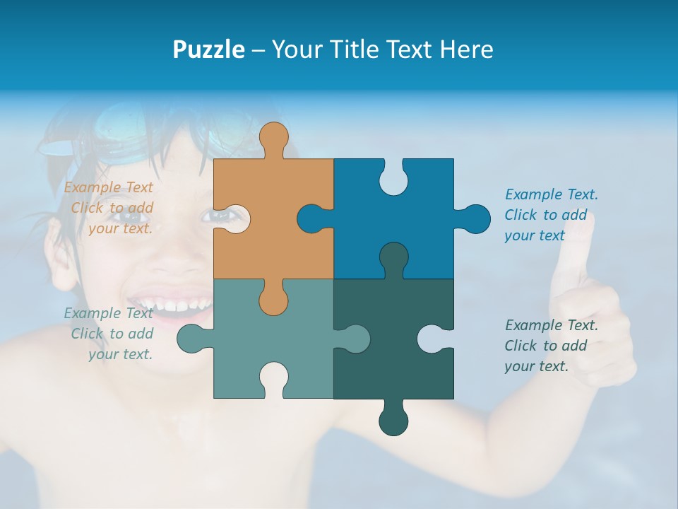 A Young Boy In A Swimming Pool Giving A Thumbs Up PowerPoint Template