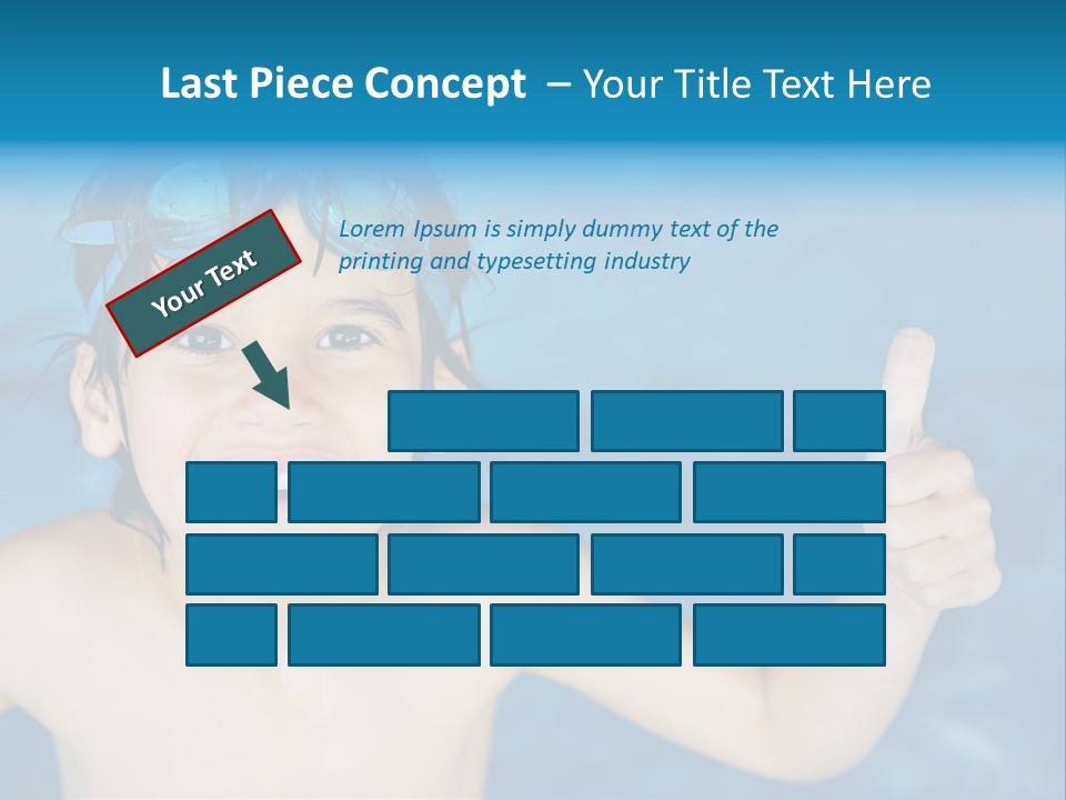 A Young Boy In A Swimming Pool Giving A Thumbs Up PowerPoint Template