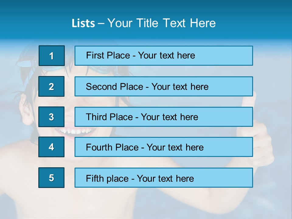 A Young Boy In A Swimming Pool Giving A Thumbs Up PowerPoint Template
