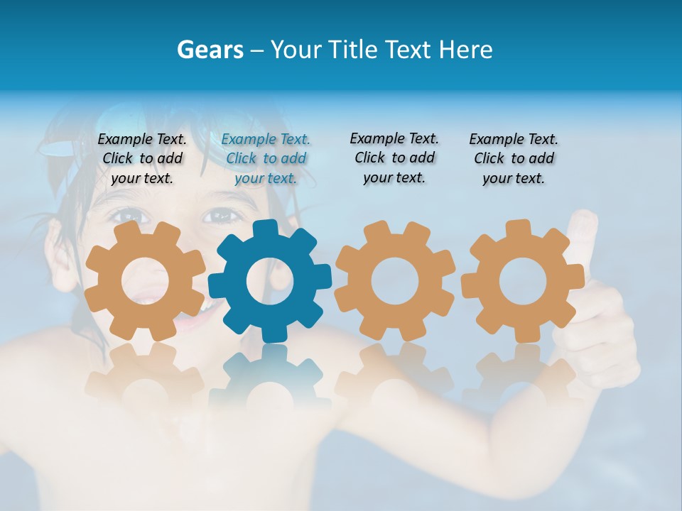 A Young Boy In A Swimming Pool Giving A Thumbs Up PowerPoint Template