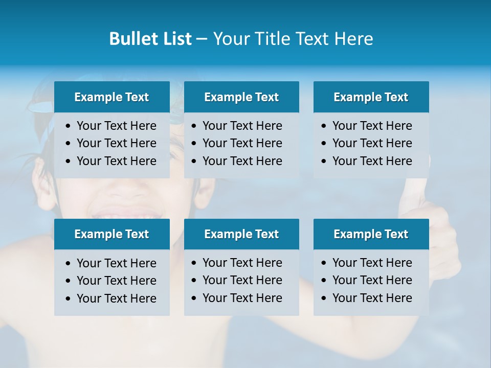 A Young Boy In A Swimming Pool Giving A Thumbs Up PowerPoint Template