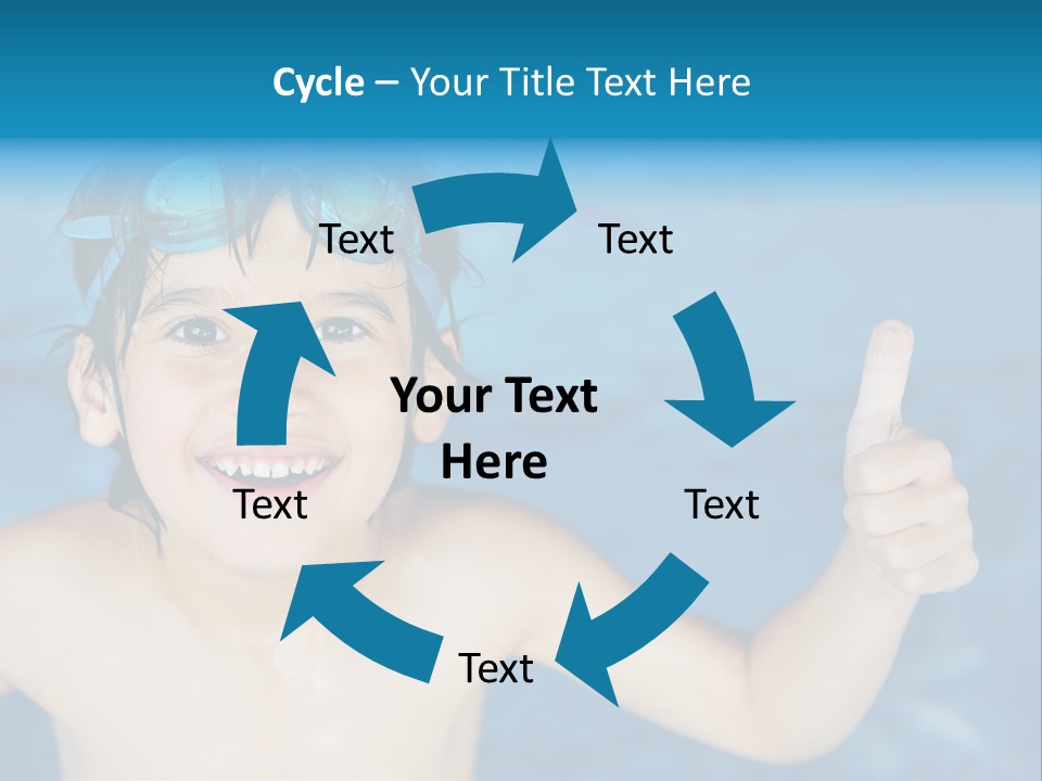 A Young Boy In A Swimming Pool Giving A Thumbs Up PowerPoint Template