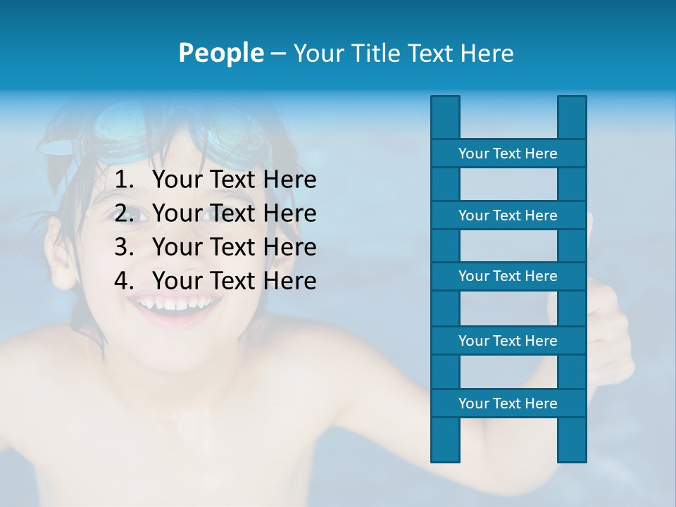 A Young Boy In A Swimming Pool Giving A Thumbs Up PowerPoint Template