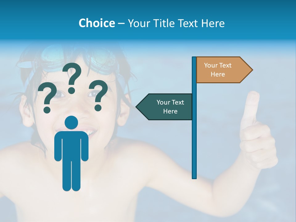 A Young Boy In A Swimming Pool Giving A Thumbs Up PowerPoint Template