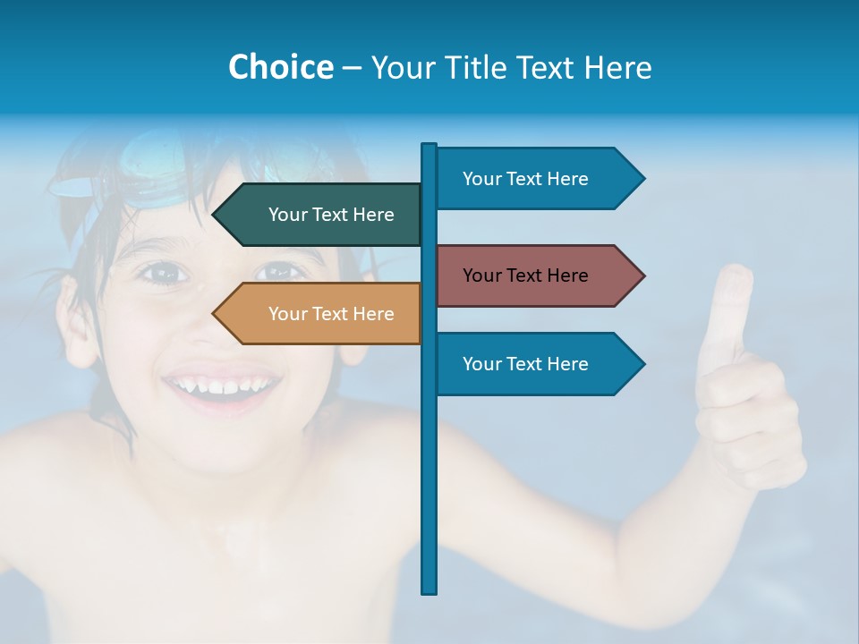A Young Boy In A Swimming Pool Giving A Thumbs Up PowerPoint Template