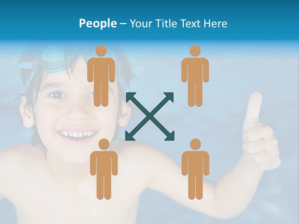 A Young Boy In A Swimming Pool Giving A Thumbs Up PowerPoint Template