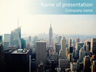 Manhattan American Attraction PowerPoint Template