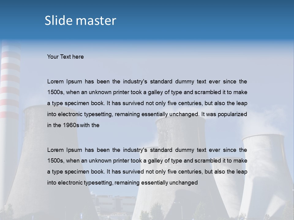 A Power Plant With Smoke Coming Out Of It PowerPoint Template