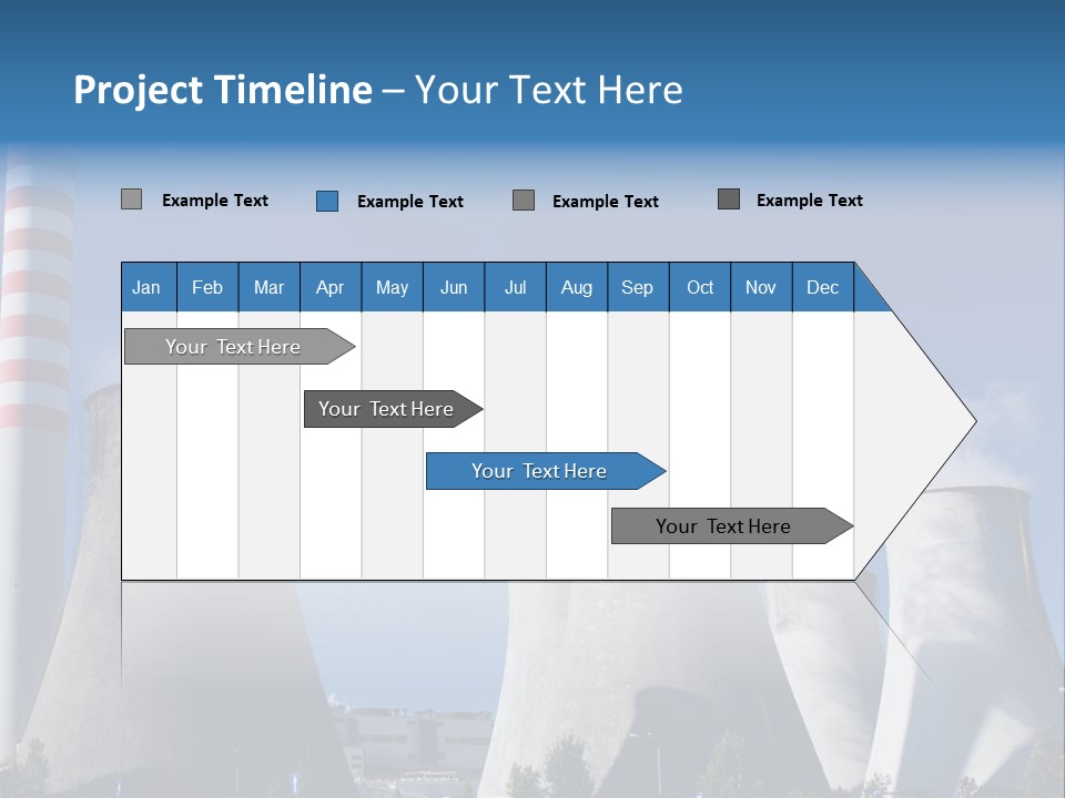 A Power Plant With Smoke Coming Out Of It PowerPoint Template