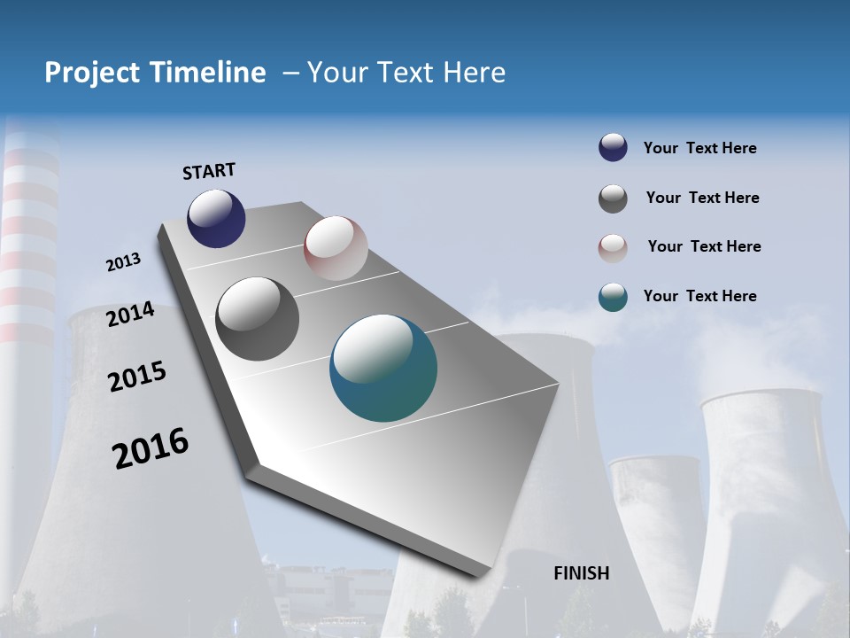 A Power Plant With Smoke Coming Out Of It PowerPoint Template
