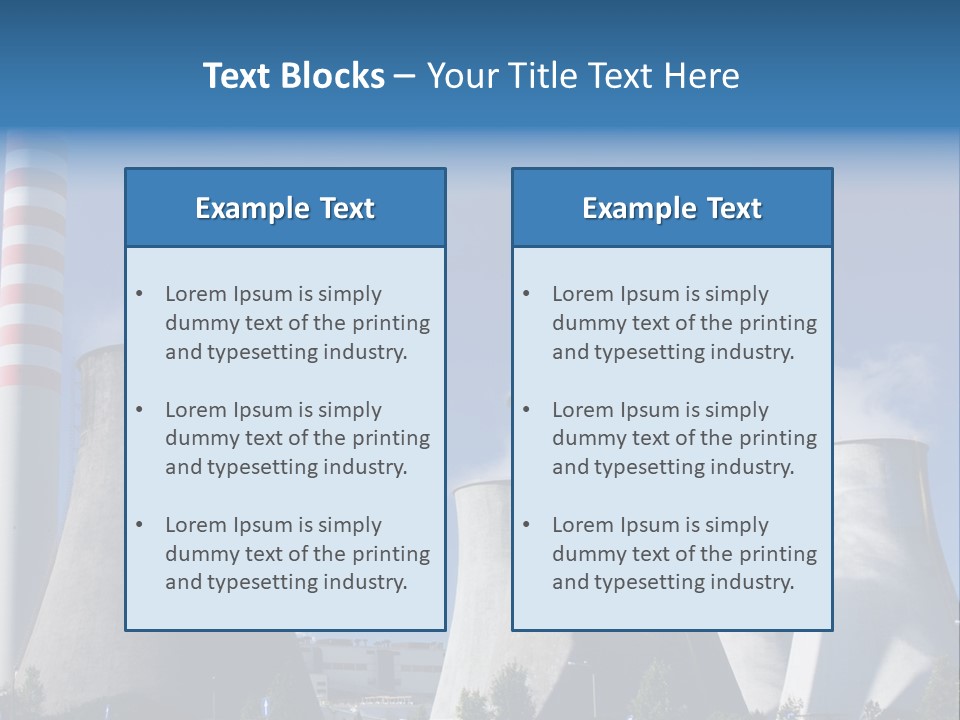A Power Plant With Smoke Coming Out Of It PowerPoint Template
