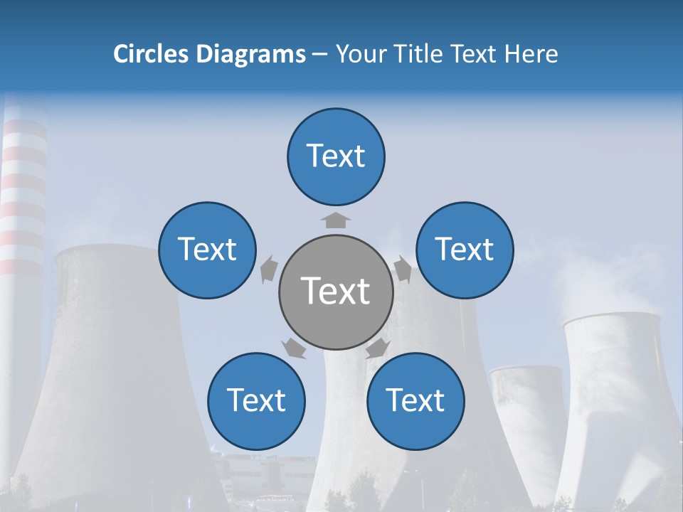 A Power Plant With Smoke Coming Out Of It PowerPoint Template