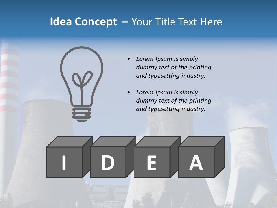 A Power Plant With Smoke Coming Out Of It PowerPoint Template