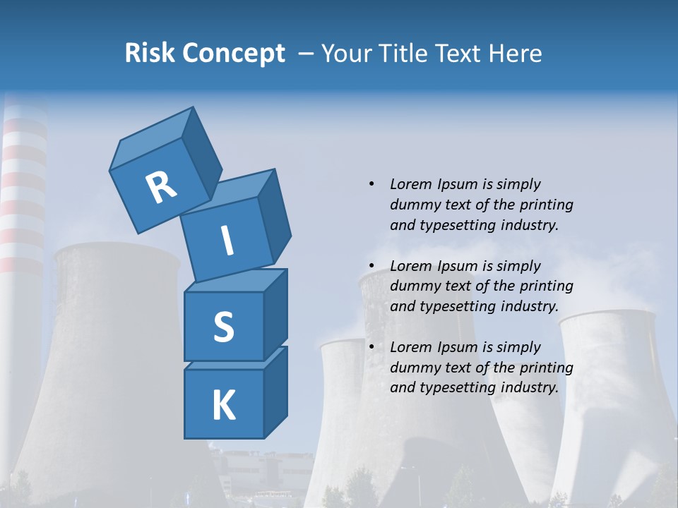 A Power Plant With Smoke Coming Out Of It PowerPoint Template