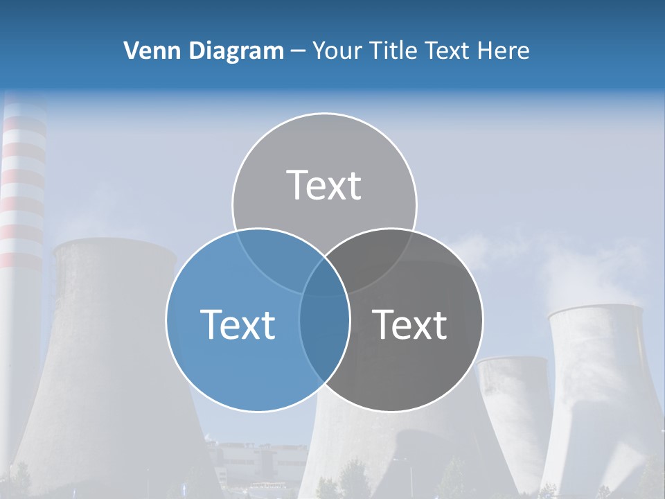 A Power Plant With Smoke Coming Out Of It PowerPoint Template