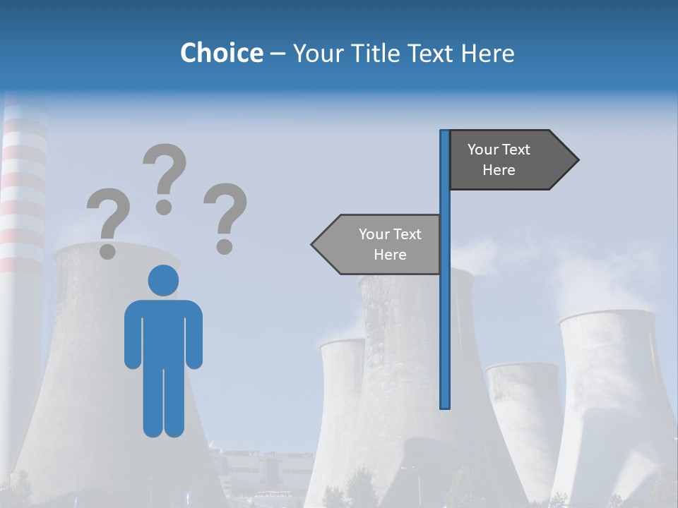 A Power Plant With Smoke Coming Out Of It PowerPoint Template