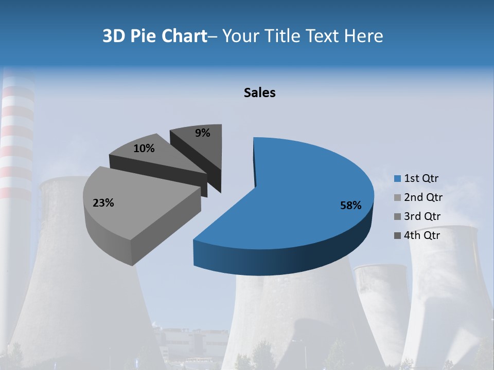 A Power Plant With Smoke Coming Out Of It PowerPoint Template