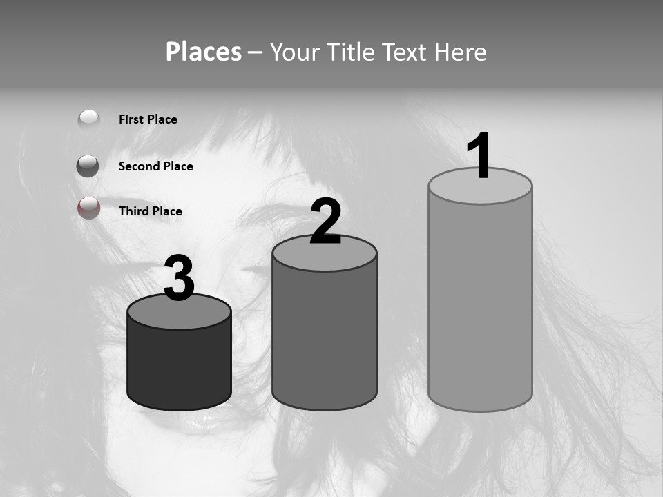 A Woman With Her Hair Blowing In The Wind PowerPoint Template