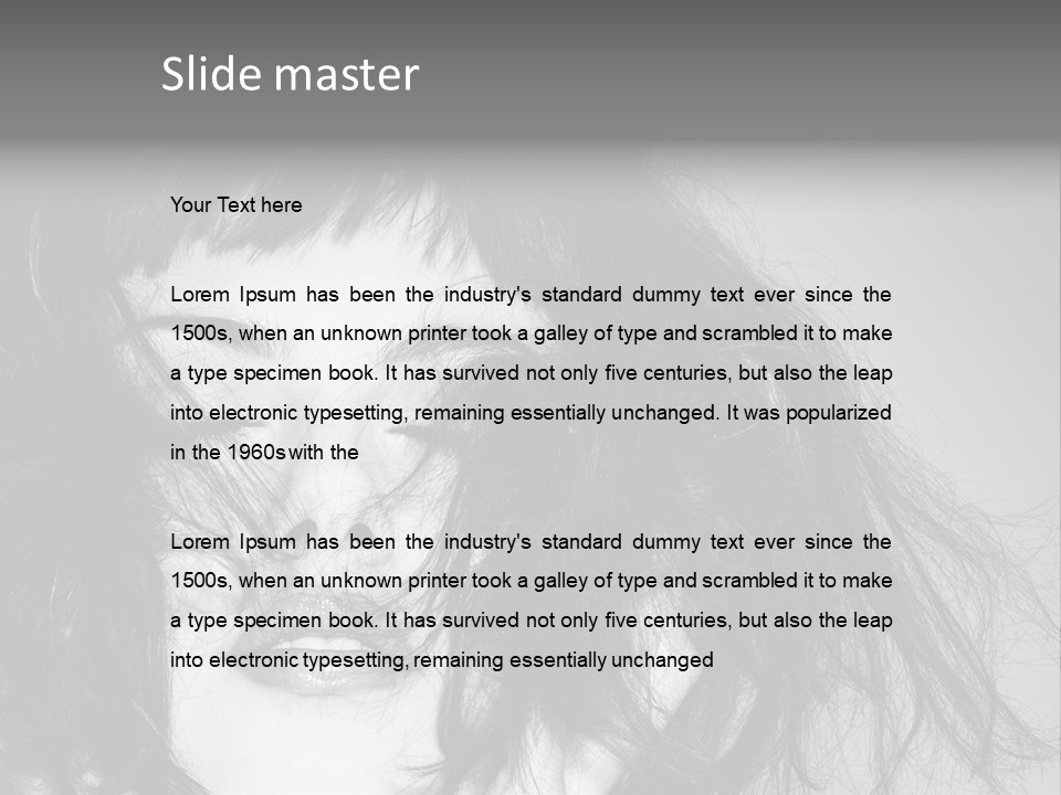 A Woman With Her Hair Blowing In The Wind PowerPoint Template