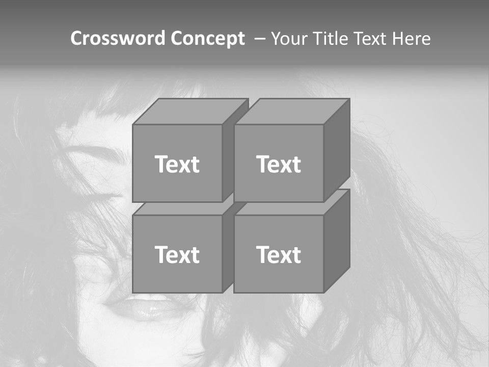 A Woman With Her Hair Blowing In The Wind PowerPoint Template