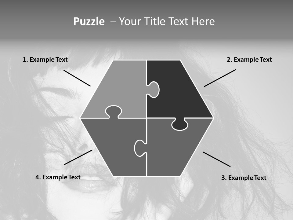 A Woman With Her Hair Blowing In The Wind PowerPoint Template