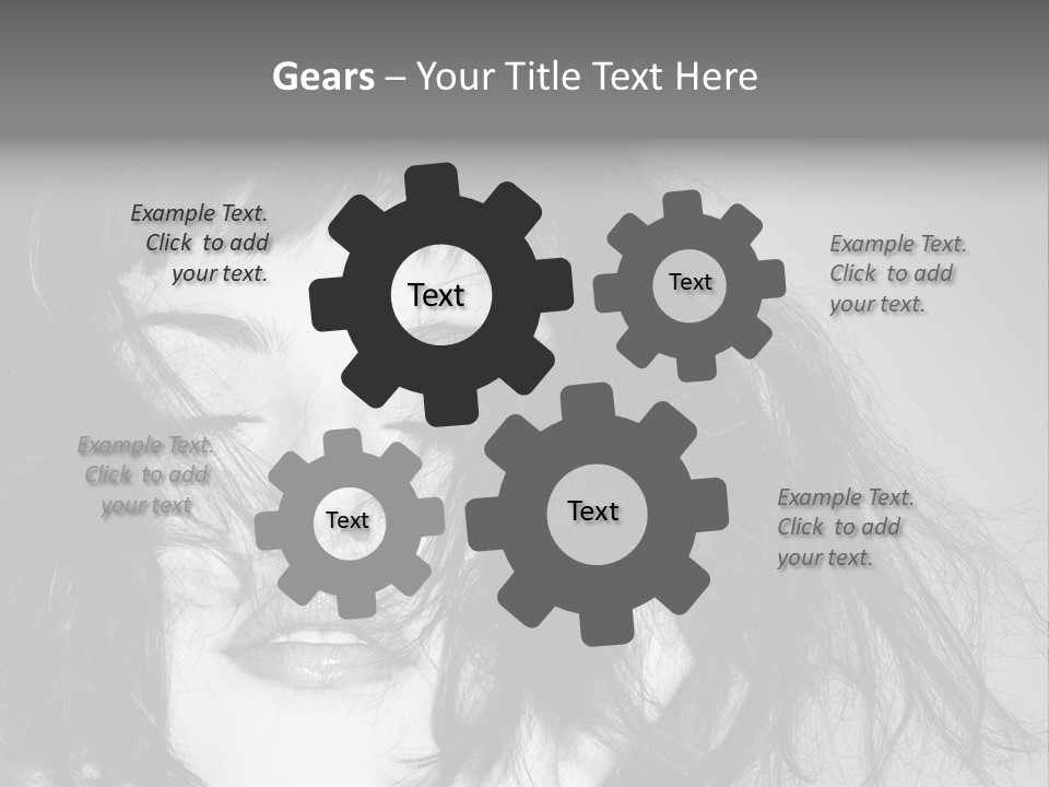 A Woman With Her Hair Blowing In The Wind PowerPoint Template