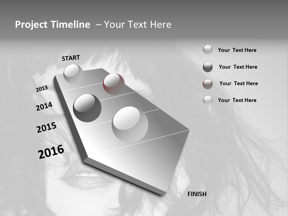 A Woman With Her Hair Blowing In The Wind PowerPoint Template