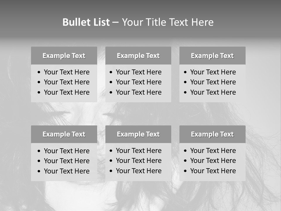 A Woman With Her Hair Blowing In The Wind PowerPoint Template