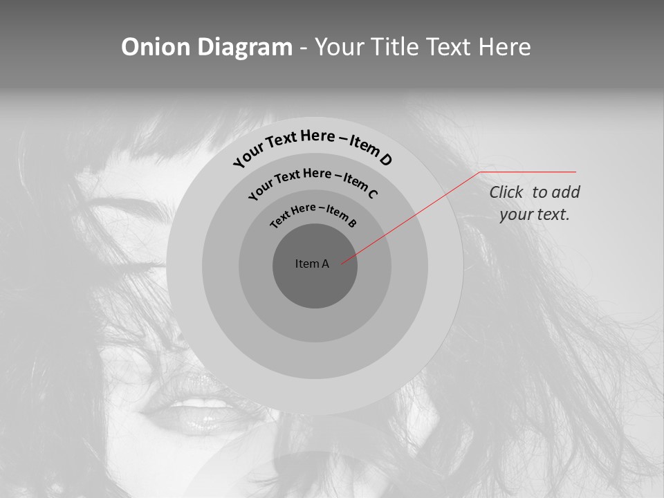 A Woman With Her Hair Blowing In The Wind PowerPoint Template